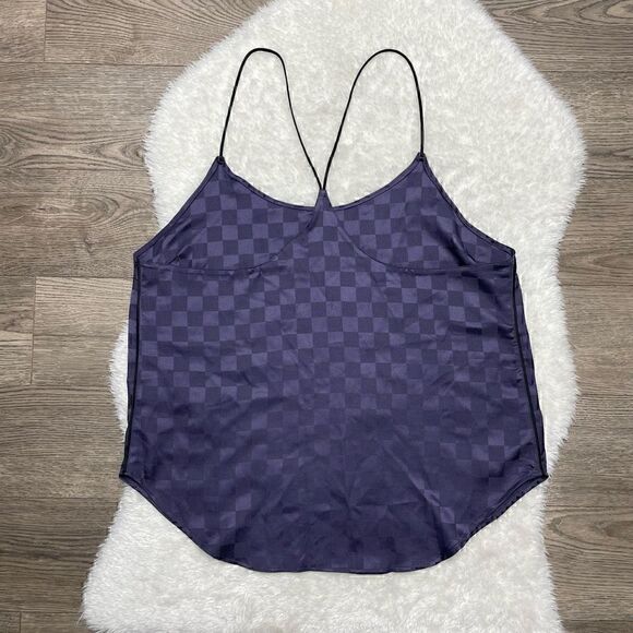 Victorias Secret Tank Top Night Pyjama Top Satin Purple Size Medium Loose Fit - Picture 4 of 8